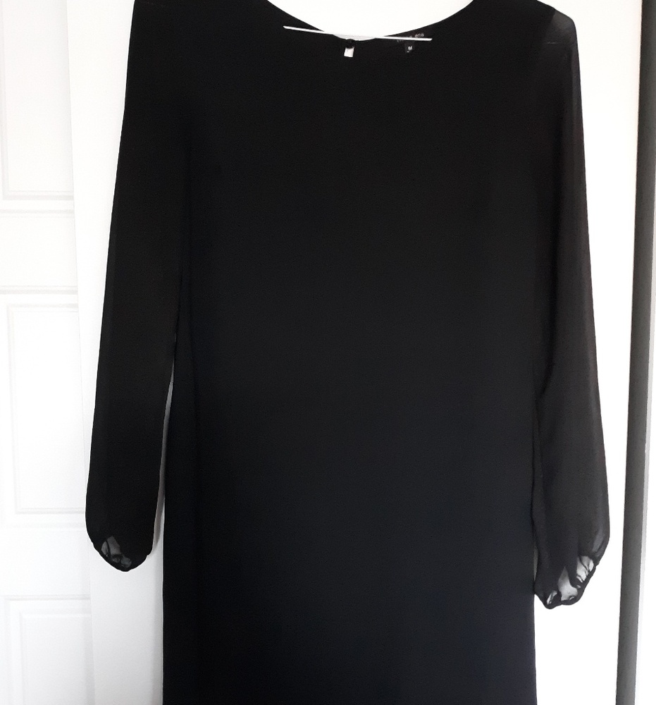 Black sheer sleeve mini dress